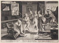 KG 02108
<br/>
De wijze maagden, voorbereidingen treffend voor bruiloft
<br/>
<em>Saenredam, Jan (ca. 1565/1566-1607)</em>